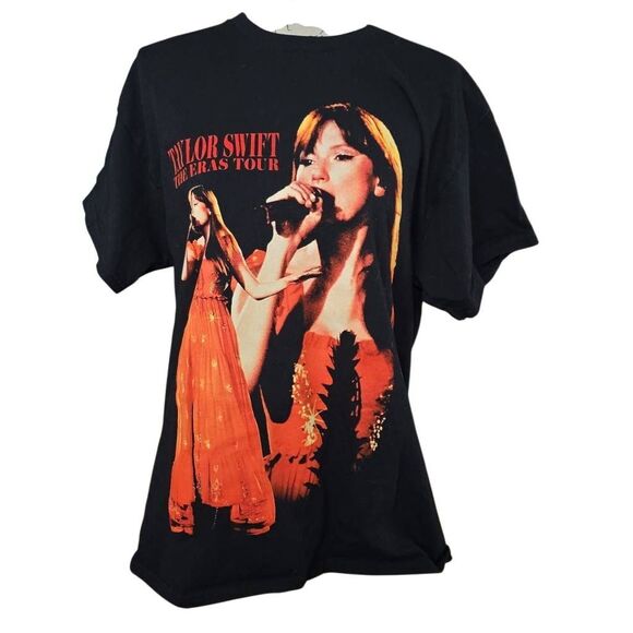 Taylor Swift Women's Size Large Black The Eras Tour 2023-2024 Concert T-Shirt - Picture 1 of 4